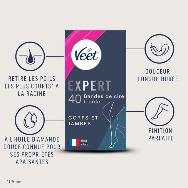 Detalle 2 de Veet EXPERT Bandes cire froide 40