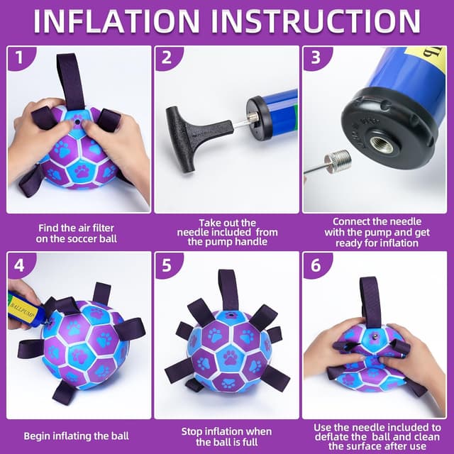 Thumbnail 6 de HETOO Dog Ball Toy Football 6 inch