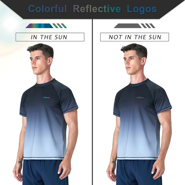 Detalle de KPSUN Mens Swim Shirts UPF 50+ Quick Dry SPF Rash Guard for Outdoor Water & Beach