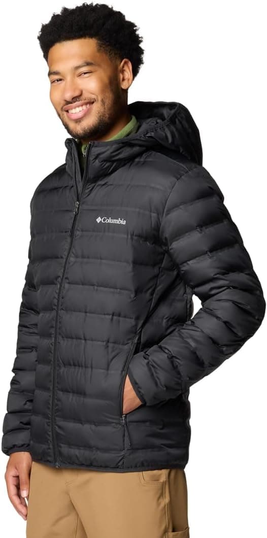 Detalle 2 de Columbia Herren Lake 22 Down Hooded Jacket (Daunenjacke mit Kapuze) – Schwarz, Größe L