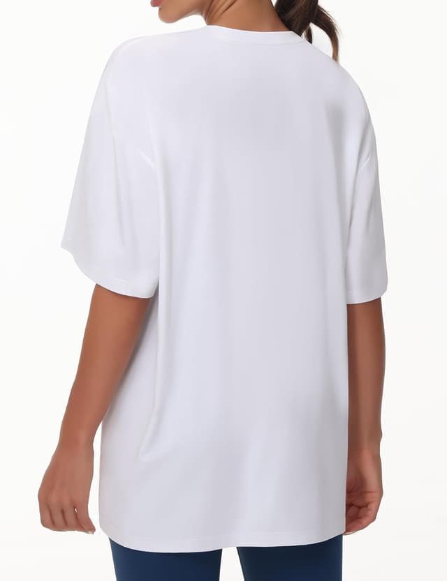 Detalle 2 de THE GYM PEOPLE T-Shirt oversize donna in jersey sportivo traspirante