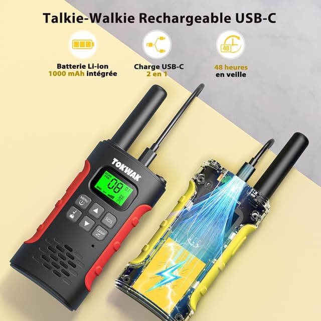 Thumbnail 2 de Tokwak Talkie Walkie 3 km rechargeable