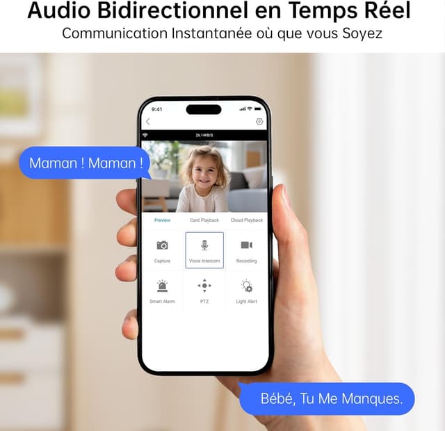 Detalle de Caméra WiFi 2K 3MP CiKiKWXO pour intérieur