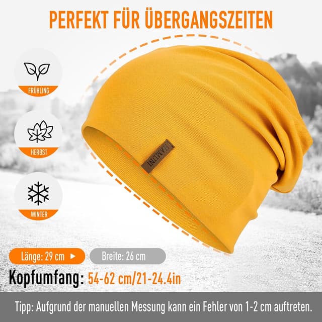 Thumbnail 5 de Slouch Beanie Mütze Baumwolle 29 cm