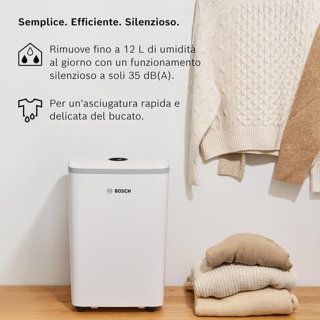 Detalle de Bosch Dry 2000 deumidificatore per stanze fino a 24 m²