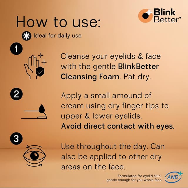 Detalle de BlinkBetter BetterLids Restore Eyelid Cream (3% Oat & Ceramides) — Barrier Support for Dry, Itchy, Red Eyelids, 1 fl oz