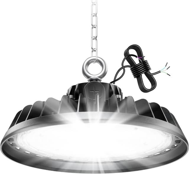 Detalle de RUISUN LED Hallenstrahler 240 W (IP65) – dimmbar, 6.000 K, 40.800 lm UFO High Bay