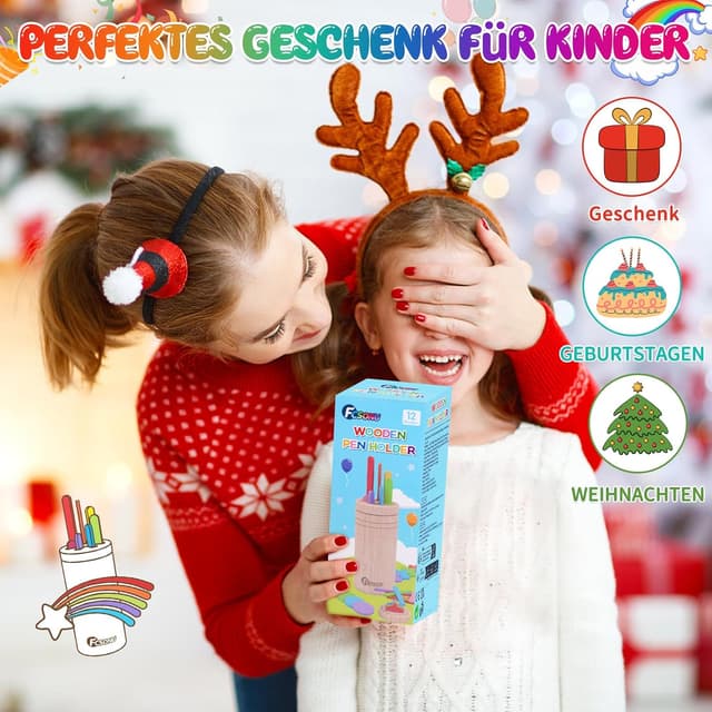 Thumbnail 6 de FCSONU Montessori Steckspiel aus Holz (3-in-1) ab 1 Jahr, Sortierspiel mit Formen und Farben