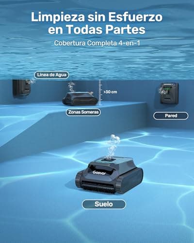 Detalle de Gosvor (Nuovo 2026) Robot limpiafondos y paredes con APP y doble filtración, hasta 200 m²