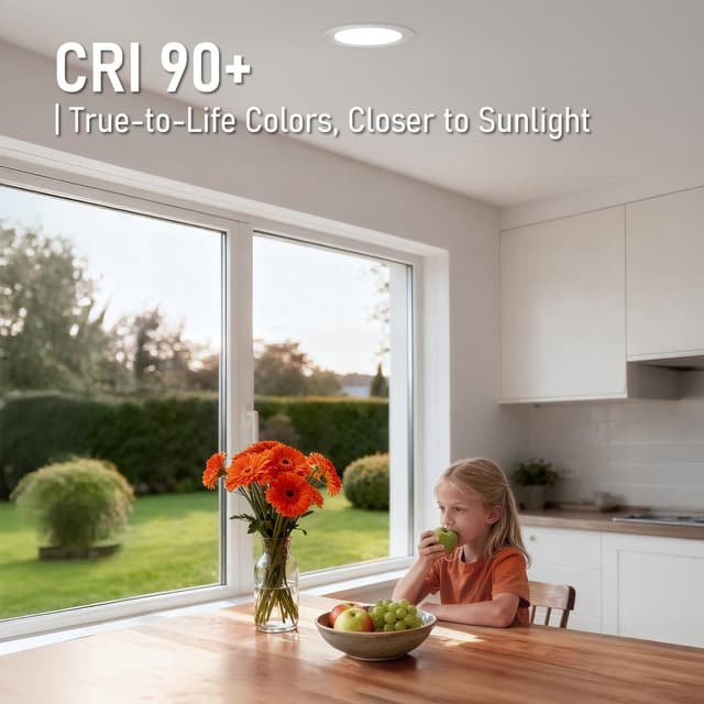 Detalle de TORCHSTAR Basic Series 12-Pack 6-Inch Ultra-Thin LED Recessed Lights (CRI90, 5000K, IC-Rated)