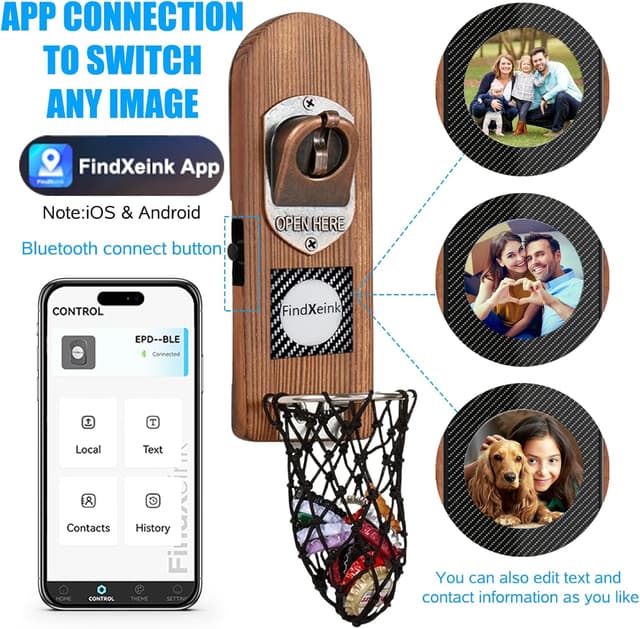 Detalle de Cervezas 🍺 Abridor Pared Magnético de Madera Retro