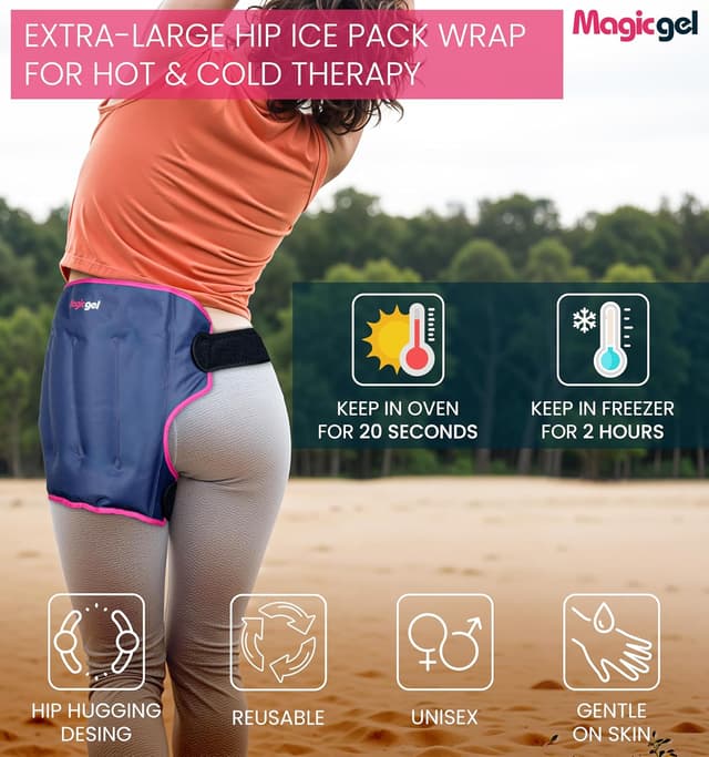 Detalle de Magic Gel Extra Large poche de glace en gel pour la hanche avec sangle réutilisable