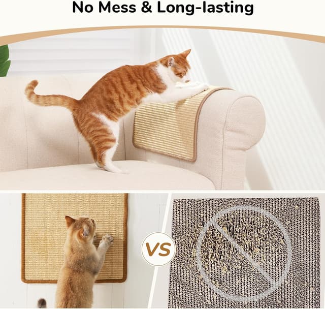 Detalle de FUKUMARU 2-Pack Cat Scratching Mat (Natural Sisal) 50 x 30 cm