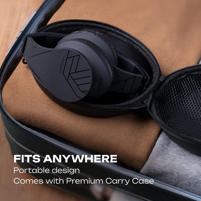 Thumbnail 6 de PowerLocus Bluetooth Over-Ear Headphones (Black) – wireless & wired with mic, microSD/TF and FM