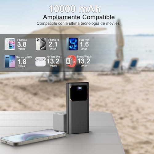 Detalle de Coucur Power Bank Fast Charging 10000 mAh con carga rápida USB-C 22,5 W