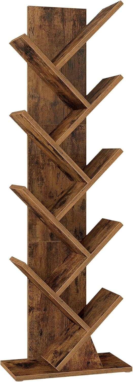 Detalle de VASAGLE CUSTOS LBC609KD01 libreria autoportante ad albero, marrone vintage, 20 x 38 x 115,2 cm