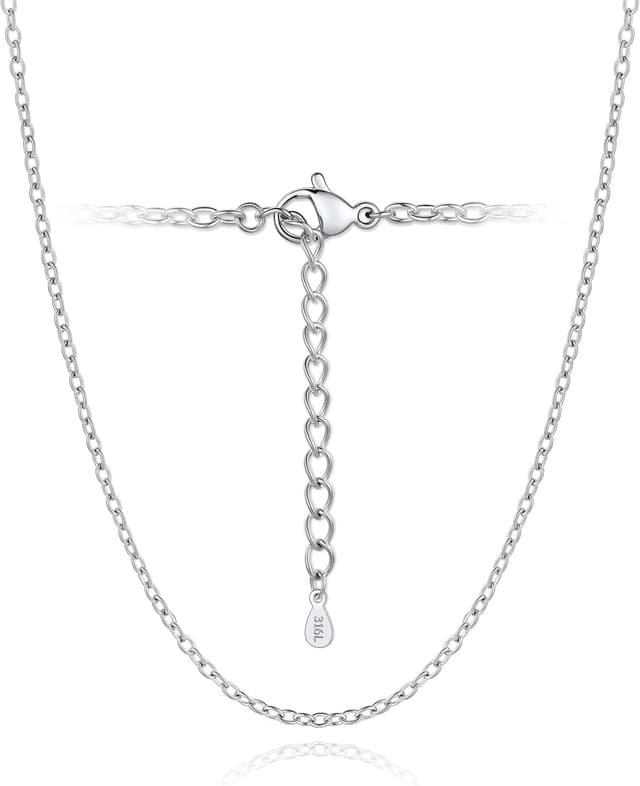 Detalle de Silvora Catenina in acciaio 316L 2 mm argento/nero/oro/oro rosa, lunghezze 35–75 cm