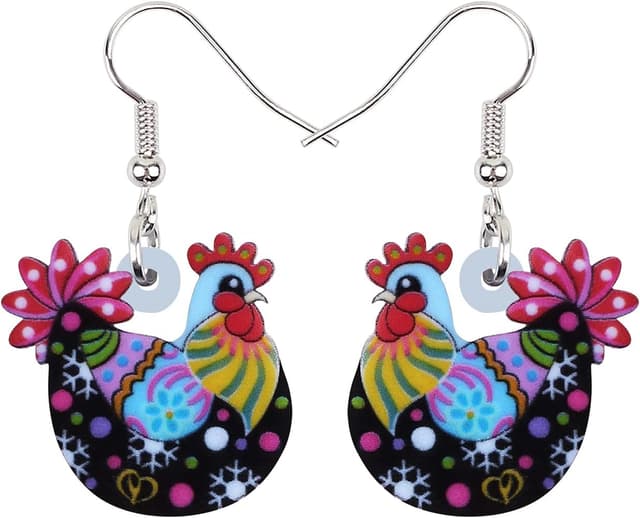 Thumbnail 6 de BAMAY Hühner-Ohrringe aus Acryl mit baumelndem Design und Edelstahl-Ohrhaken