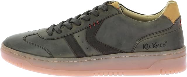 Detalle de Kickers Bamba Basket pour homme : baskets cuir à lacets, confort textile