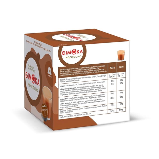 Detalle de Gimoka kompatible Kapseln für Nescafé Dolce Gusto – 48 Kapseln Haselnuss (Made in Italy, 3 Packungen)