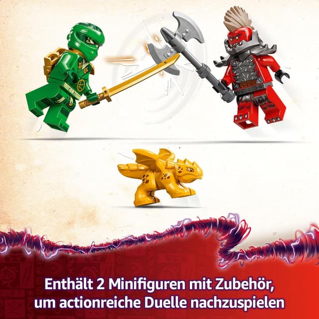 Detalle de LEGO NINJAGO 71829 Lloyds grüner Walddrache – baubarer Spielzeugdrache mit 2 Minifiguren