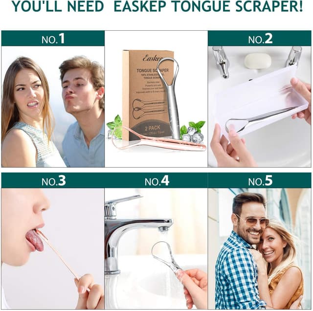 Thumbnail 4 de Easkep Tongue Scraper 2 Pack stainless steel