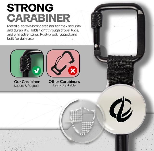 Detalle de ClutchLoop Anti-Theft Phone Tether with Retractable Steel Line and Locking Carabiner (Universal)