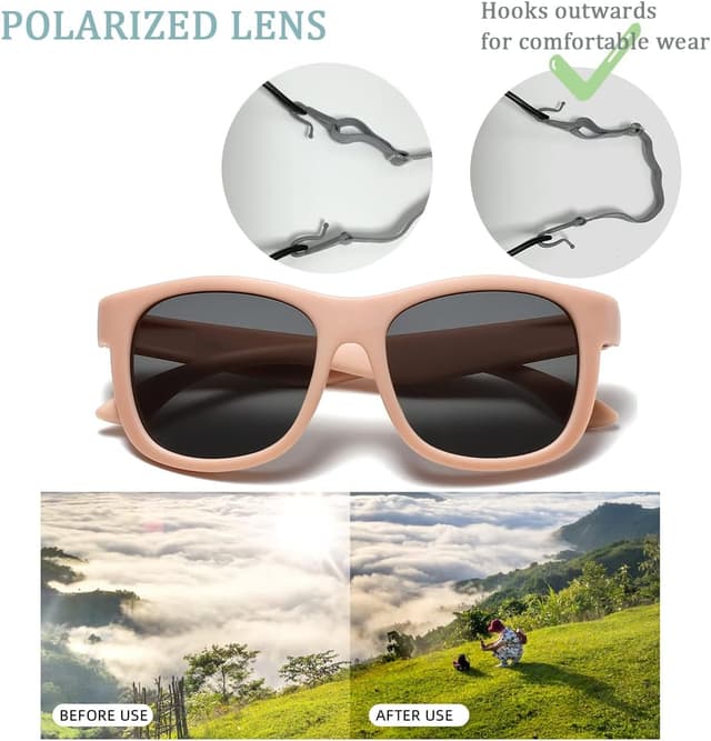 Detalle de Musivon Baby Sunglasses (6 months–2.5 years) with flexible frame, polarised UV lenses and strap