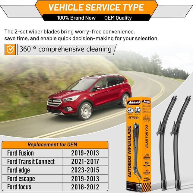 Detalle 2 de AUTOBOO 28" Windshield Wipers Pack of 2