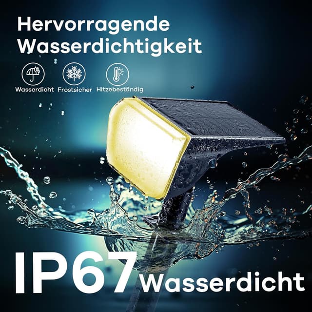 Thumbnail 6 de Linkind 60-LED Solar-Strahler für außen (3er-Set) warmweiß 3000K, 800 lm, IP67