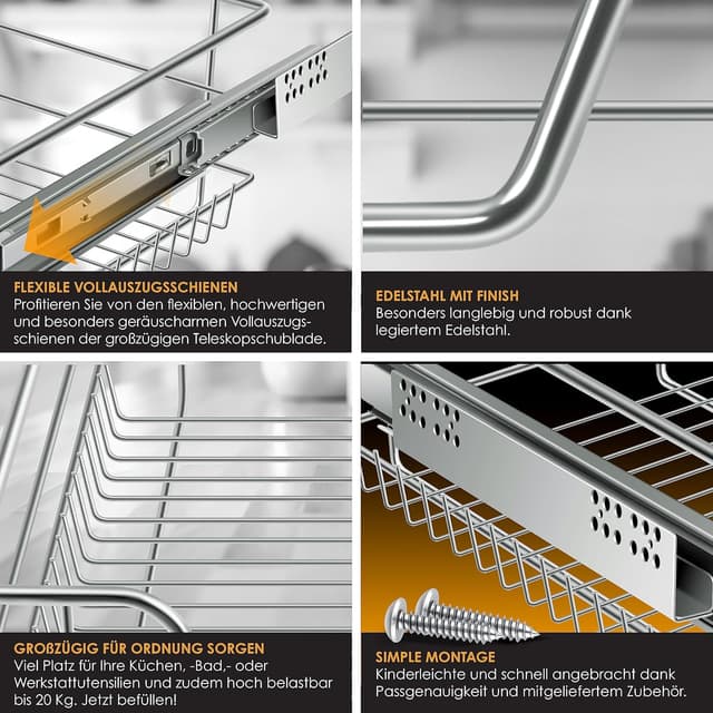 Thumbnail 2 de KESSER Teleskopschublade 60cm verchromt Silber