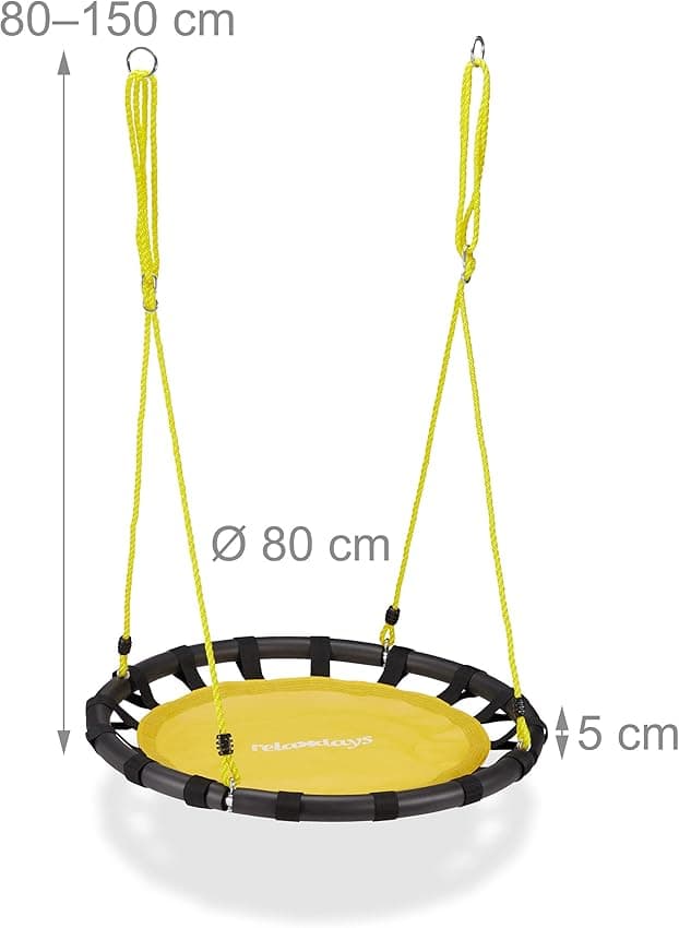 Thumbnail 3 de relaxdays Columpio Nido ajustable ø 80 cm, hasta 100 kg 🪂