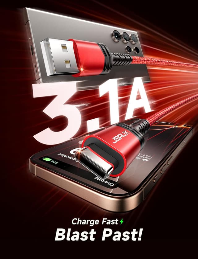 Detalle de JSAUX USB C Cable 6.6ft 2-Pack for iPhone