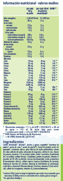Detalle de HIPP Leche Biológica Crecimiento 3 BIO +12m 4x500g