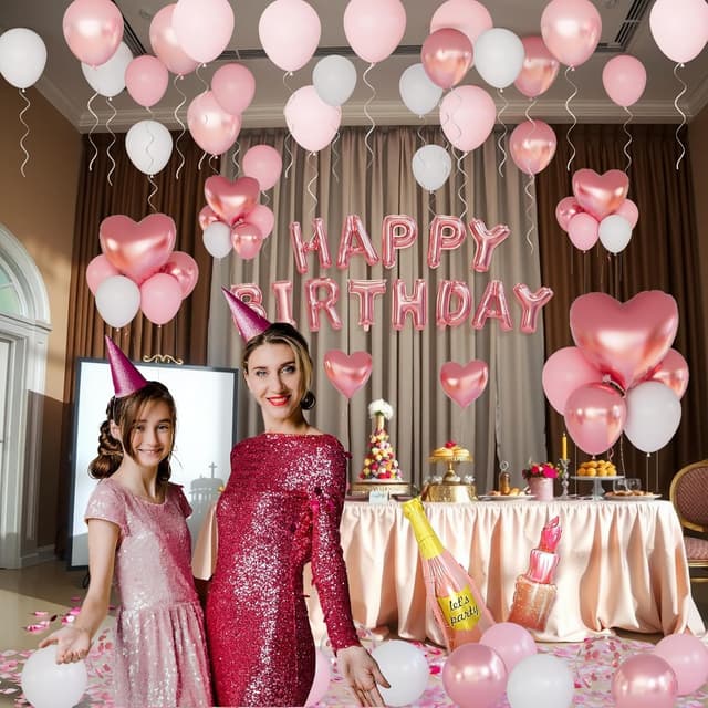 Detalle de Conleke Rose Gold Birthday Balloon Set