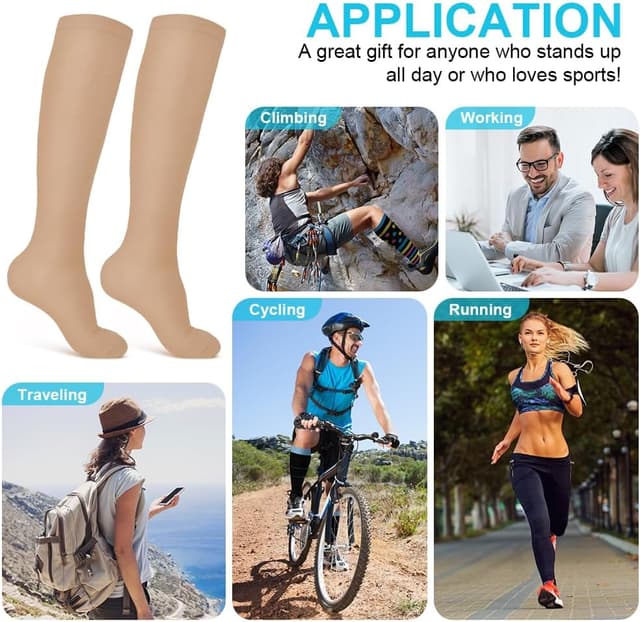 Thumbnail 6 de ACWOO Calze a compressione graduate 15-20 mmHg (2 paia, unisex) per sport, viaggi e gambe pesanti