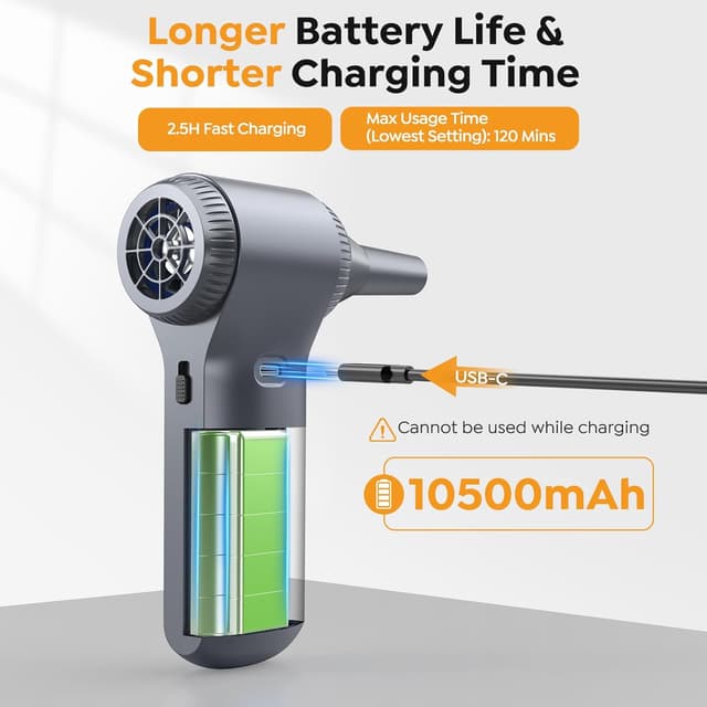 Thumbnail 6 de NACKEO Electric Air Duster K100 (cordless, up to 230,000 RPM) with LED light, display and stepless speed control