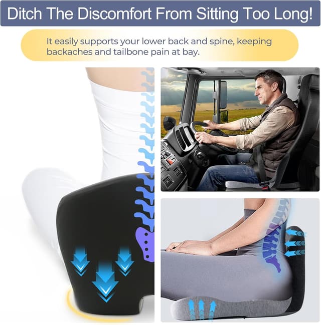 Thumbnail 4 de Ergonomic Seat Cushion Memory Foam 1 Adjustable Strap