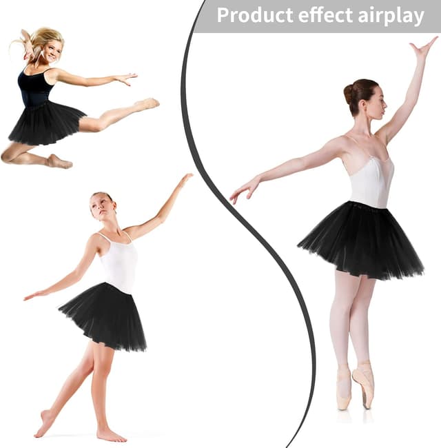 Thumbnail 5 de Gonna Tutu Donna Anni 50 Nero Yolev