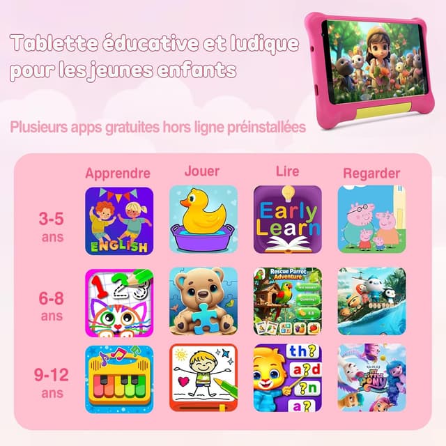 Thumbnail 1 de Vekoy Tablette Enfants 7 Pouces Android Rose