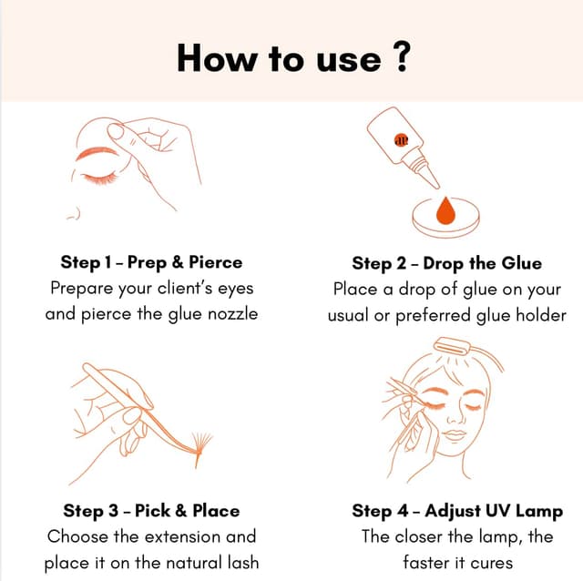 Thumbnail 6 de Colle UV pour extensions de cils — séchage en 0,1 seconde, étanche jusqu’à la chute des cils (5 ml, transparent black)