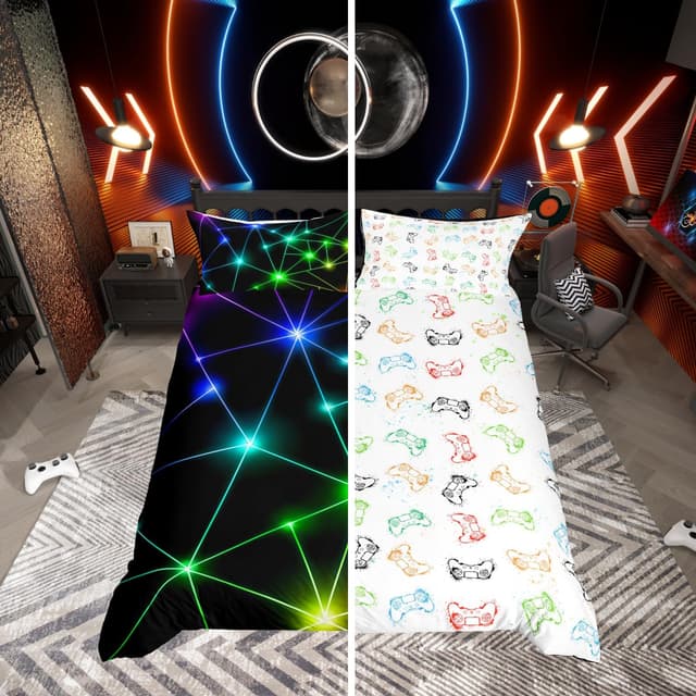 Detalle de Homewish Neon Geometrische Bettwäsche 155x220cm