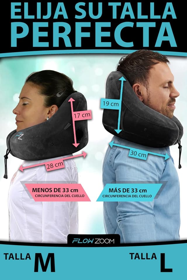 Thumbnail 4 de FLOWZOOM Almohada de Viaje Hinchable para Mujeres ✈️ Talla M Negro