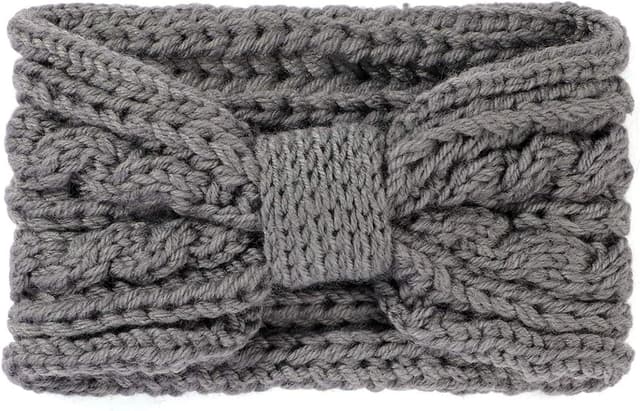 Detalle de DRESHOW Stirnbänder Damen Winter-Set (4 Stück) aus 100% Acrylwolle mit Turban-Style