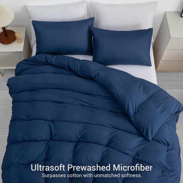 Detalle de Pamposh King Size Duvet Cover Set (3-Piece) – Pre-Washed Microfibre Bedding Set with Zip Closure