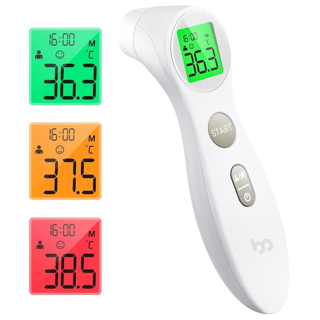 Thumbnail 6 de Kontaktloses Infrarot-Stirnthermometer für Babys, Kinder & Erwachsene – digitales Fieberthermometer mit Fieberalarm (weiß)