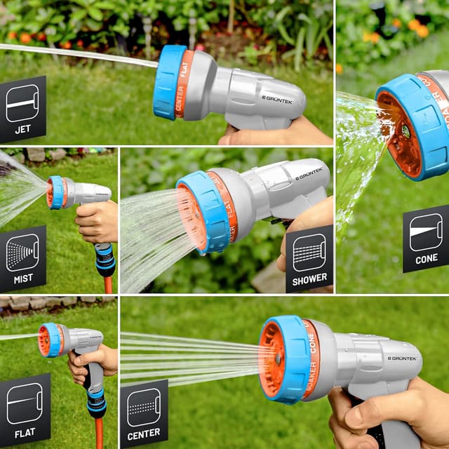 Detalle 2 de GRÜNTEK Pistola Irrigazione da Giardino con 7 tipi di getto