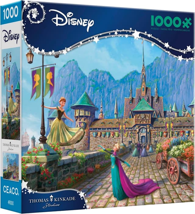 Detalle de Ceaco Thomas Kinkade Disney Frozen Celebration in Arendelle 1000-Piece Jigsaw Puzzle