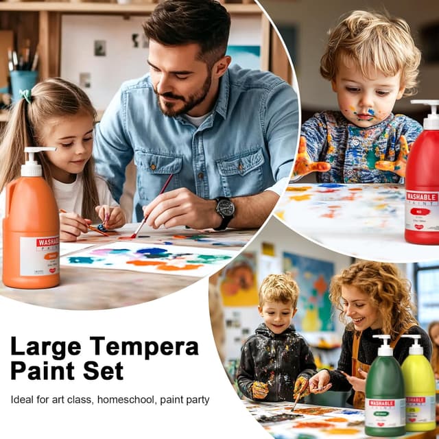 Thumbnail 5 de Smallbudi 15 Colors Washable Tempera Paint 1000ml 🎨
