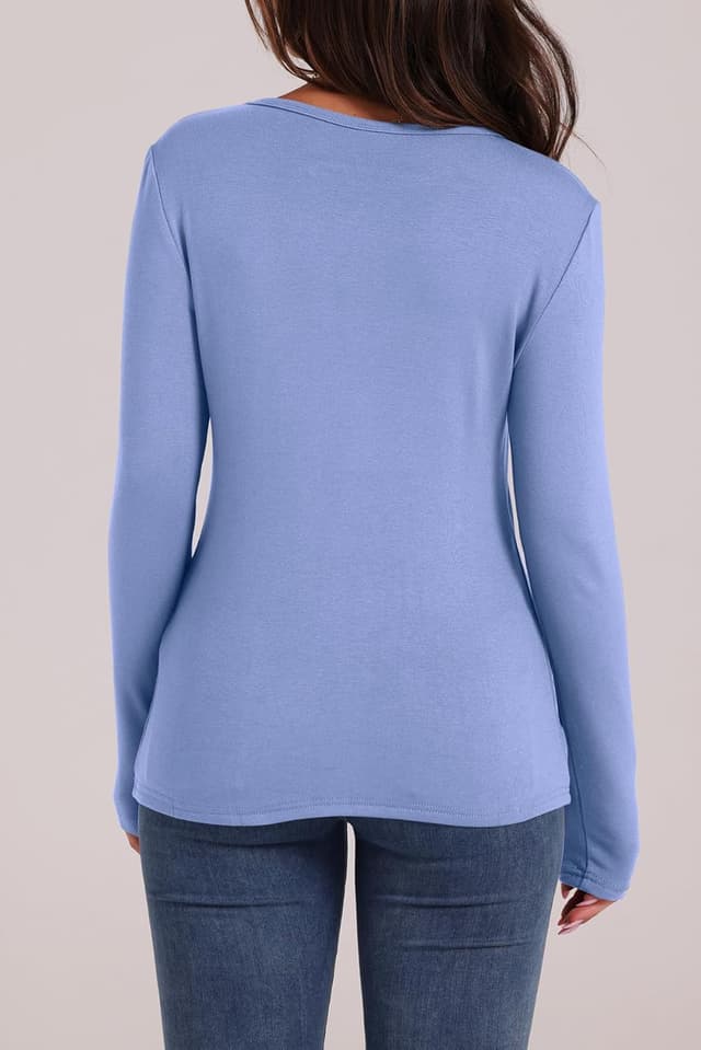 Detalle de WIHOLL Women’s Long Sleeve Thermal Shirt with Light Fleece Lining (Crew Neck, Slim Fit)